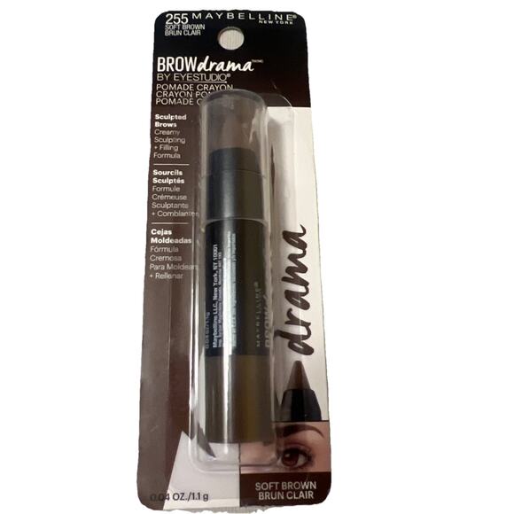 Maybelline Brow Drama Pomade Crayon 255 Soft Brown Sculpting Creamy Discontinued - Picture 1 of 3